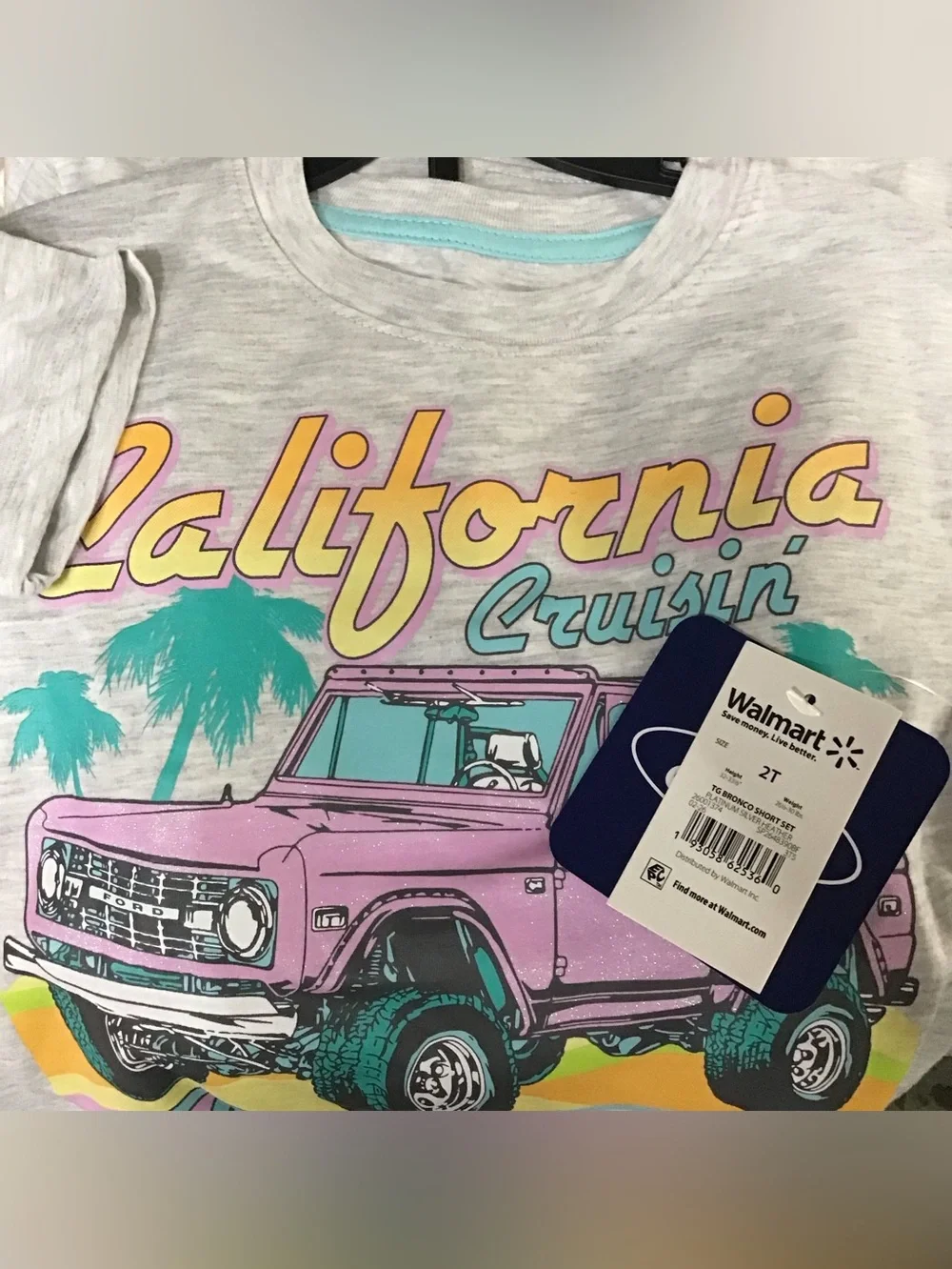 Ford Bronco Toddler Girls Graphic Tee and Bike Shorts Set, 2-Piece